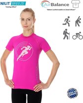 Brubeck Athletic - Air Pro Hardloopshirt / Sportshirt Dames - Nilit® Breeze Cooling Effect - Amaranth - L