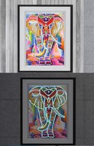 Diamond painting Glow in the Dark 25x35, Olifant, NIEUW, Glow in the  dark