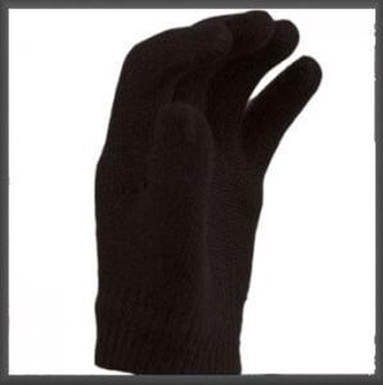 Gebreide Handschoenen Zwart - One Size Fits All - Magic Uni Zwart | Maat