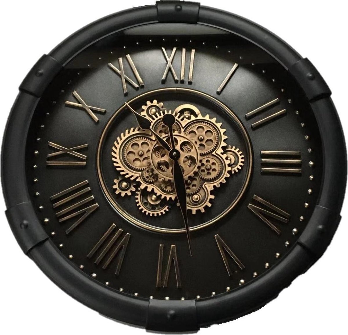 Gear Clock Buoy Glaucous 73 x 9.5cm Glass Cover