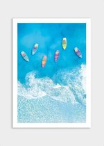 Poster Beach Boats ² - Dibond - Meerdere Afmetingen & Prijzen | Wanddecoratie - Interieur - Art - Wonen - Schilderij - Kunst
