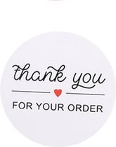 Sluitsticker - Sluitzegel – Thank You For Your Order | Wit – Rood – Zwart  | Hart – Hartje | Kaart – Envelop | Envelop stickers | Orders | Leuk inpakken | Bedankt – Dankjewel | Bestellingen – luxe | DH Collection