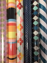 Cadeaupapier Jongens Meiden 6 rolletjes- Breedte 70 cm - 2m lang