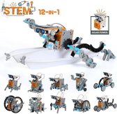 Solar Robot blauw 12-in-1 - STEM - zonne-energie - DIY - educatief - 190 onderdelen