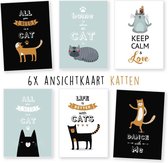 Kimago.nl - wenskaarten - kaartenset - ansichtkaarten - katten - diverse - 6 stuks