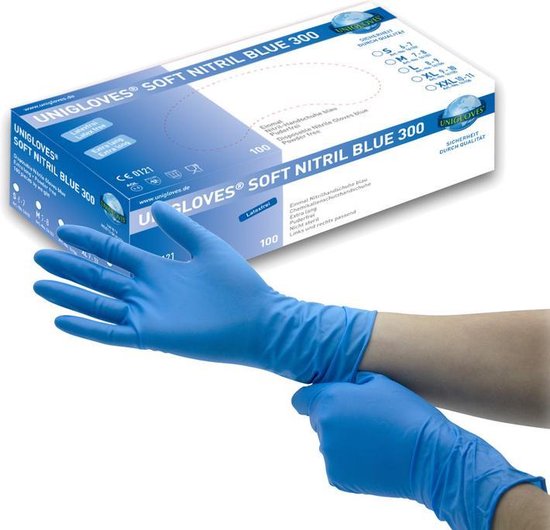 Handschoenen Nitril Blauw XL CAT III 100 stuks - Hygiëne Service Nederland Handschoenen Nitril Blauw XL CAT III 100 stuks - Hygiëne Service Nederland