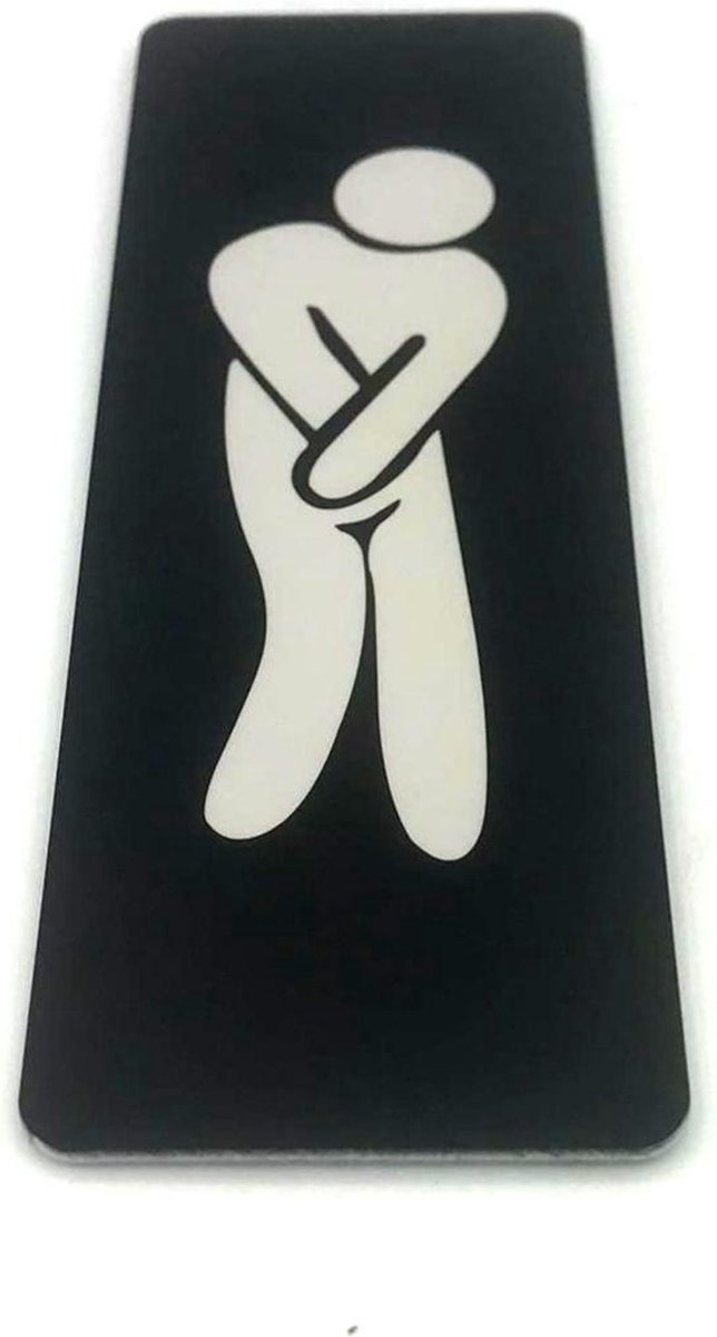 Deurbordje met Tekst wachtkamer - Zwart/wit met ronde letter - Formaat 150mm x 50mm x 1,6mm