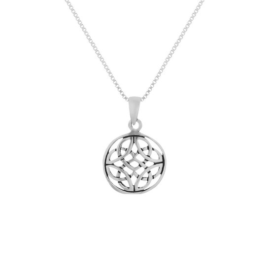 Ketting dames | Zilveren ketting met hanger, mandala | bol.com