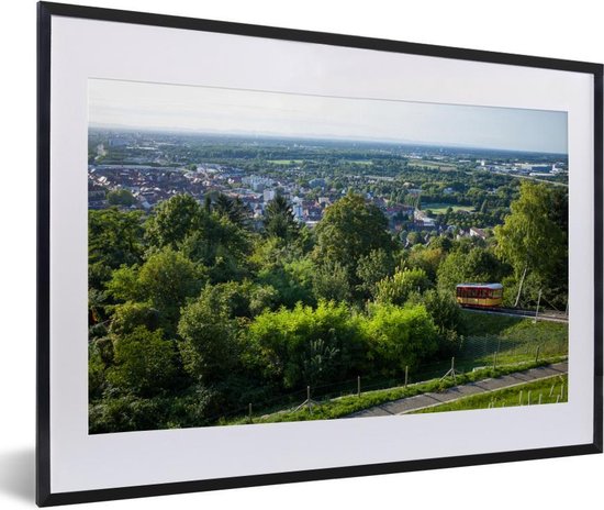 Fractie Nutteloos Stal Fotolijst incl. Poster - Panorama van Karlsruhe gezien vanaf Tower Hill in  Duitsland -... | bol.com