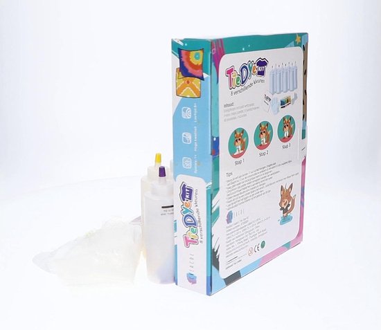 CREACOL Tie Dye Kit – 8 Kleuren 120 ml – Tie Dye Set – Knutselen Meisjes - 36+ Projecten