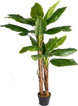 Kunst Bananenplant 140 cm - Namaak Bananenboom Groot - Decoratieve Groene Nep Bananen Plant