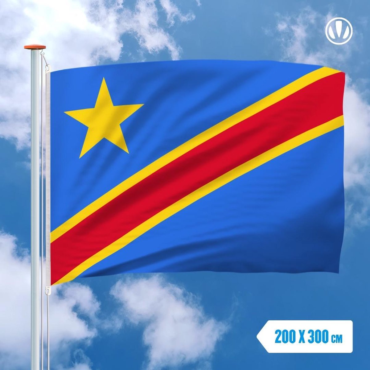 Drapeau Congo-Kinshasa 200x300cm