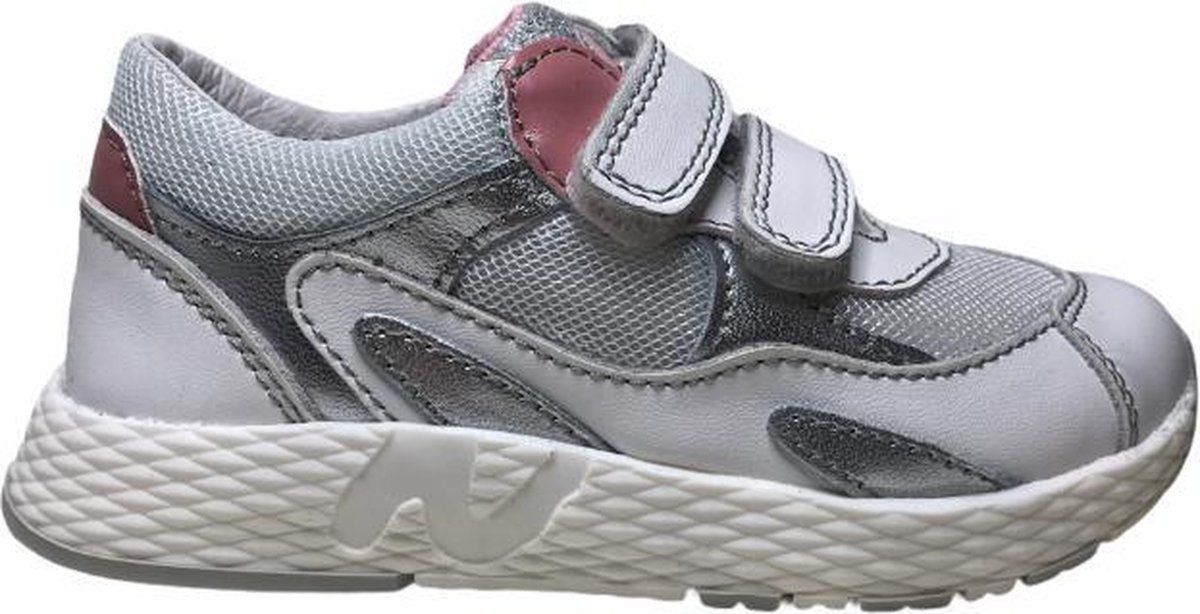 Naturino velcro sportieve lederen/mesh sneakers Bench wit/zilver mt 37 -  Schoenen.nl