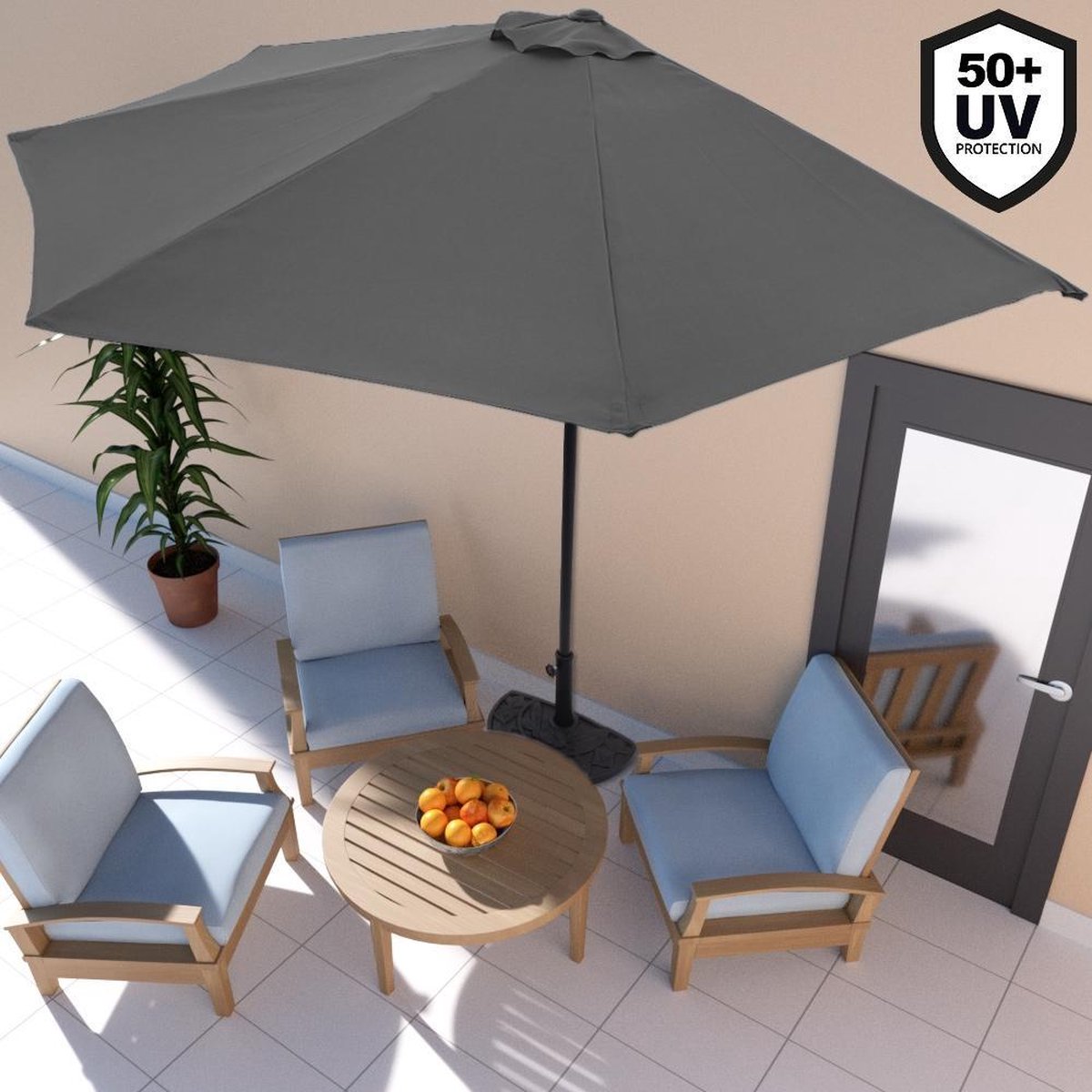 Lesli Living Parasol Libra Zwart ø3mtr