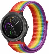 Nylon Smartwatch bandje - Geschikt voor  Garmin Vivoactive 3 nylon band - regenboog - Strap-it Horlogeband / Polsband / Armband