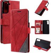 Book Case Samsung Galaxy S21 Plus | Hoogwaardig PU Leren Hoesje | Lederen Wallet Case | Luxe Uitstraling | Telefoonhoesje | Pasjeshouder | Portemonnee | Rood