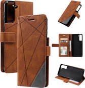 Book Case Samsung Galaxy S21 Plus | Hoogwaardig PU Leren Hoesje | Lederen Wallet Case | Luxe Uitstraling | Telefoonhoesje | Pasjeshouder | Portemonnee | Bruin