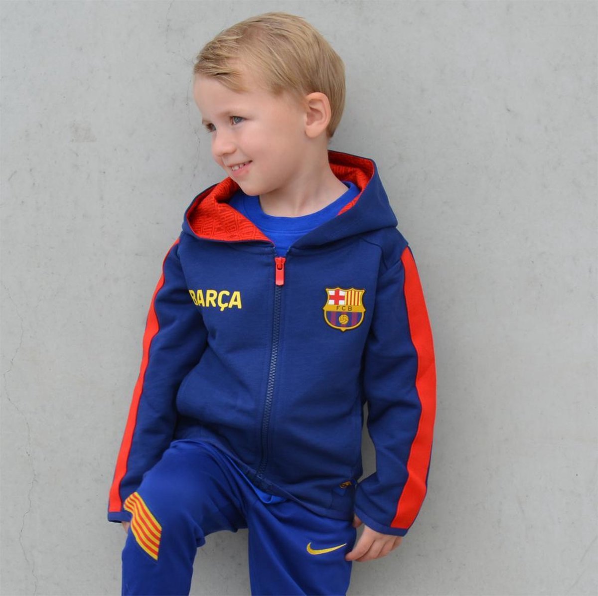 FC Barcelona hoodie met rits - KIDS - 14 jaar (164) - blauw/rood