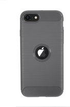 BMAX Carbon soft case hoesje geschikt voor iPhone SE 2020 / Soft cover / Apple Telefoonhoesje / Beschermhoesje / Telefoonbescherming - Grijs