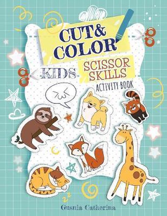Preschool Color, Cut and Paste Glue Workbooks Cutting Pasting Skills