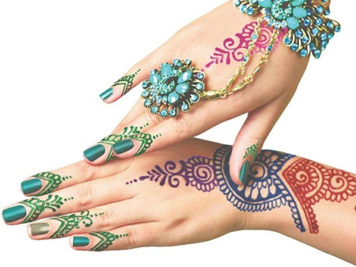 NEHA Henna Tattoe Paars 1 stuk - Klassieke Paarse Cone - Feestelijke  Tattoeage - Kleur... | bol.com
