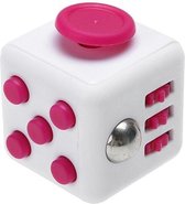 Fidget Cube Stressbal - Bekend van TikTok- Fidget Toys - Pop It - Speelgoed Meisjes & Jongens - Wit met Roze