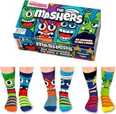 Oddsocks sokken voor jongens en meisjes - Mismatched socks - Cadeau doosjes The Mashers - 6 sokken - maat 31 tot 38