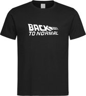 Zwart T shirt met Wit logo " Back To Normal " print size M