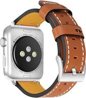 Geschikt voor Apple Watch bandje 38 / 40 / 41 mm - Series 1 2 3 4 5 6 7 8 SE - Smartwatch iWatch horloge band - 38mm 40mm 41mm - Fungus - PU Leer - Bruin - Sleeve