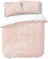 Y-NOT - Roze Bladeren - Dekbedovertrek - Microvezel - Lits-jumeaux - 240x200/220 cm - Roze,Wit