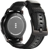 Smartwatch bandje - Geschikt voor Samsung Galaxy Watch 5 (incl. Pro) en Galaxy Watch 4, Watch 3 41mm, Active 2, 20mm horlogebandje - Nylon Stof - Fungus - Zwart