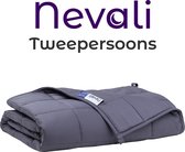 Nevali® Tweepersoons Verzwaringsdeken 13 KG - 200 x 200 CM - 7-laags design - Verzwaarde Deken - Weighted Blanket - Zware Deken - Beter Slapen & Minder Stress - Donkergrijs