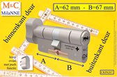 M&C Condor high security cilinderslot met Knop OVAAL met PUSH functie 62x67 mm - SKG*** - Politiekeurmerk Veilig Wonen  -  inclusief gereedschap montageset en hangslot kaars