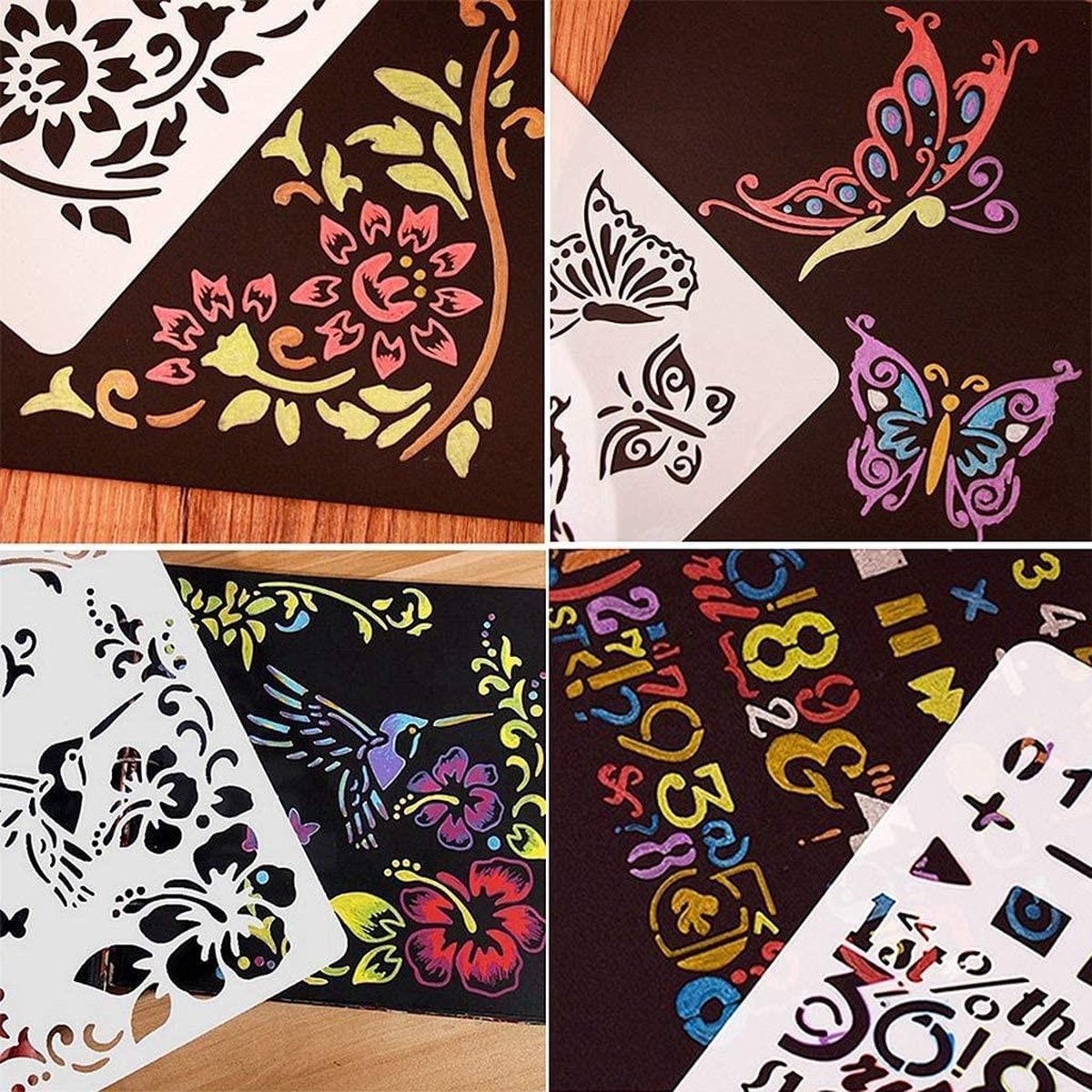 Bullet Journal Stencil Set - Sjablonen - Hobby Creatief Volwassenen - Handlettering - Scrapbook - Accesoires - Stiften - Karton — afbeelding 3