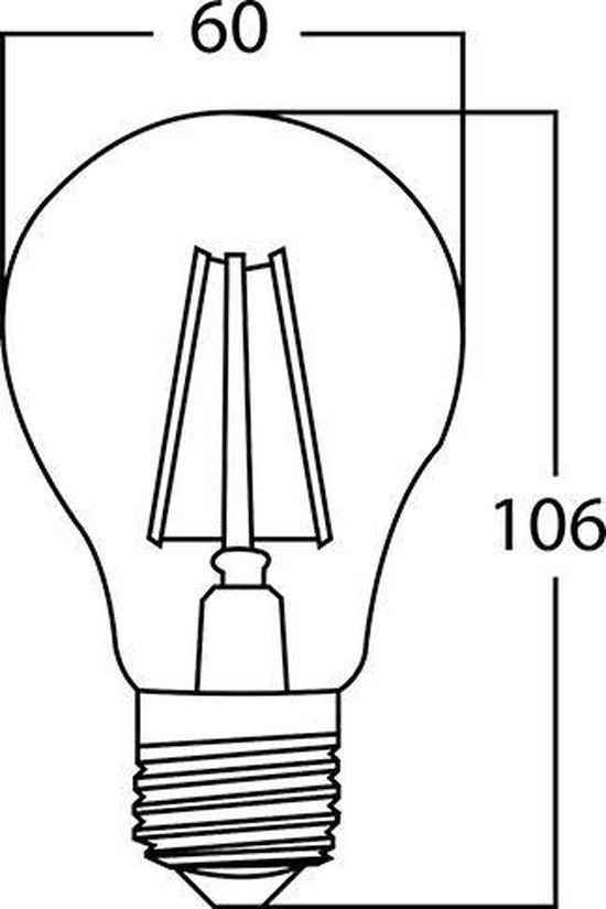 BRAYTRON-LED LAMP-COOL WHITE-ADVANCE-7W-E27-A60-CLR-6500K-ENERGY BESPAREND-ROND-GLAS