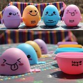 BrenLux - Eierdopjes - 4 eierdopjes - Eierdopjes met tekst - Hippe eierdopjes met dekseltje - Paas eierdopjes - Ontbijt eierdopjes