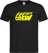 Zwart T shirt met Geel logo " Fortnite Crew " print size XXXL