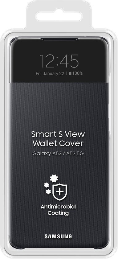 Samsung Smart S View Wallet Hoesje - Samsung Galaxy A52/A52s - Zwart - Samsung