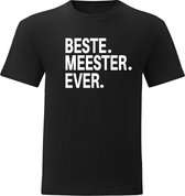 T-Shirt - Casual T-Shirt - Fun T-Shirt - Cadeau - School - Leraar - Meester - Beste Meester Ever - Zwart - Maat L