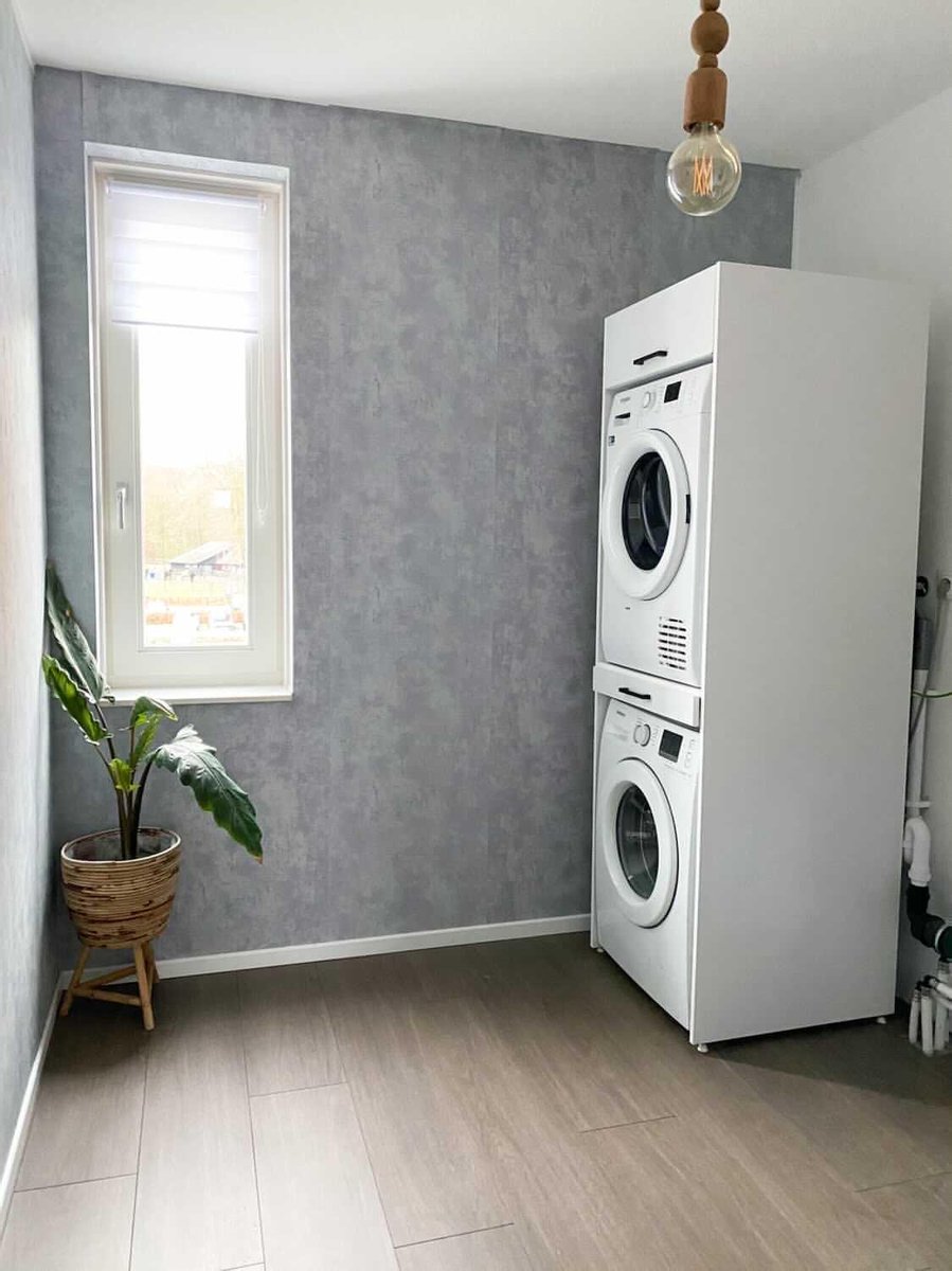 Wasmachine kast- Classic- wasmachine verhoger wit- uittrekplateau- meer  opbergruimte-... | bol.com