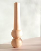 LEMON LILY - candleholder cone high - kandelaar - H32cm x D8,5cm - beukenhout - naturel - handgemaakt in Nederland