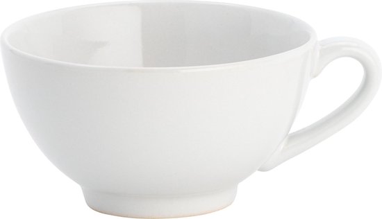 Lite-Body XL Soepkom met oor - Set van 6 - 14 cm/ 50 cl - Aardewerk - Wit | bol.com