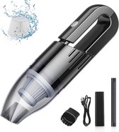 Draadloze Vacuüm Batterij Aangedreven Stofzuiger 7.4V 120W Kruimeldief snoerloos voor Nat & Droog - Oplaadbare kruimelzuiger met  5 Opzetstukken - Auto stofzuiger