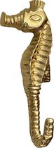 Coco Maison - Wandhaak zeepaardje - aluminium goud - 18 x 8 cm