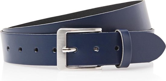 Riem de Jeans en cuir Timbelt - Femmes et hommes - 40601 - Bande de ceinture 4 cm - Cuir véritable - Blauw - Taille de ceinture 95