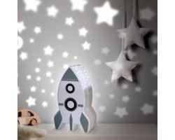 Nachtlamp Raket | Met Muurprojectie | Nachtlampje | Kinderen | Kinderkamer | Home Deco Kids | Sterrenmuur | Sterren | Projectie