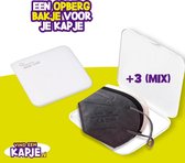 KN95 Mask Case - Mondkapje opbergbakje + 3 verschillende mondmaskers in diverse kleuren (mix) - Antibacteriële houder en 3 gezichtsmaskers