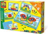 SES - Mozaïekbord met kaarten - met 100 gekleurde pinnen en 4 kaarten om te mozaïeken
