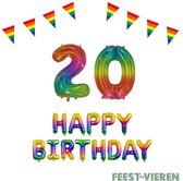 20 jaar Verjaardag Versiering Pakket Regenboog