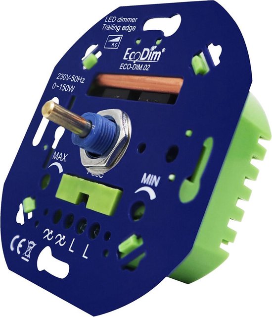 EcoDim - LED Dimmer - ECO-DIM.02 - Fase RC - Inbouw - Enkel Knop - 0-150W | bol.com